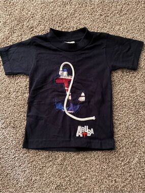 Vintage Arli Navy Baby/Kids Anchor Tee with Rope Accent